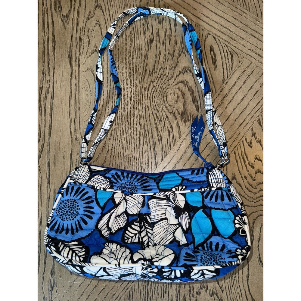 Vera Bradley Fannie Small Shoulder Bag in Bayou Blue 16” Longx10” Wide